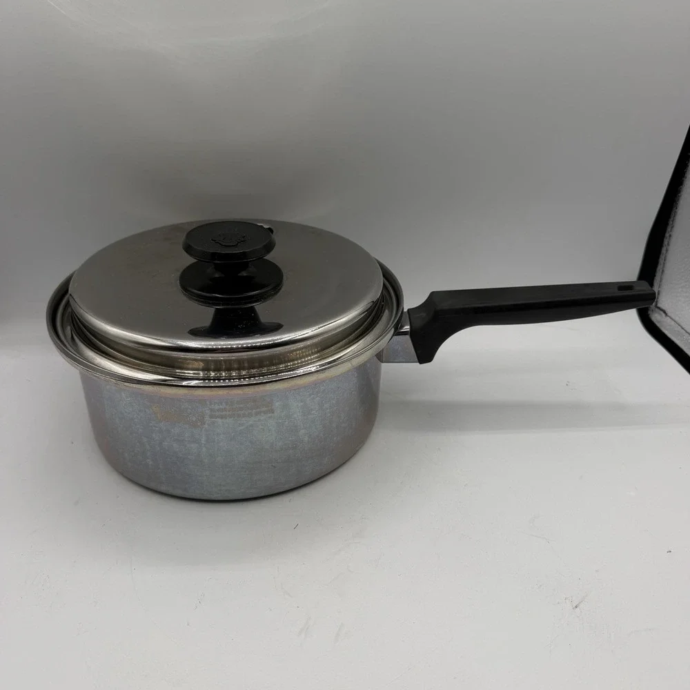 Royal Prestige 3 Qt Sauce Pan Pot w/ Lid 7-Ply SS Titanium Silver Alloy Copper